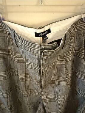 Madewell Glen Plaid High-Rise Pants in Black & White